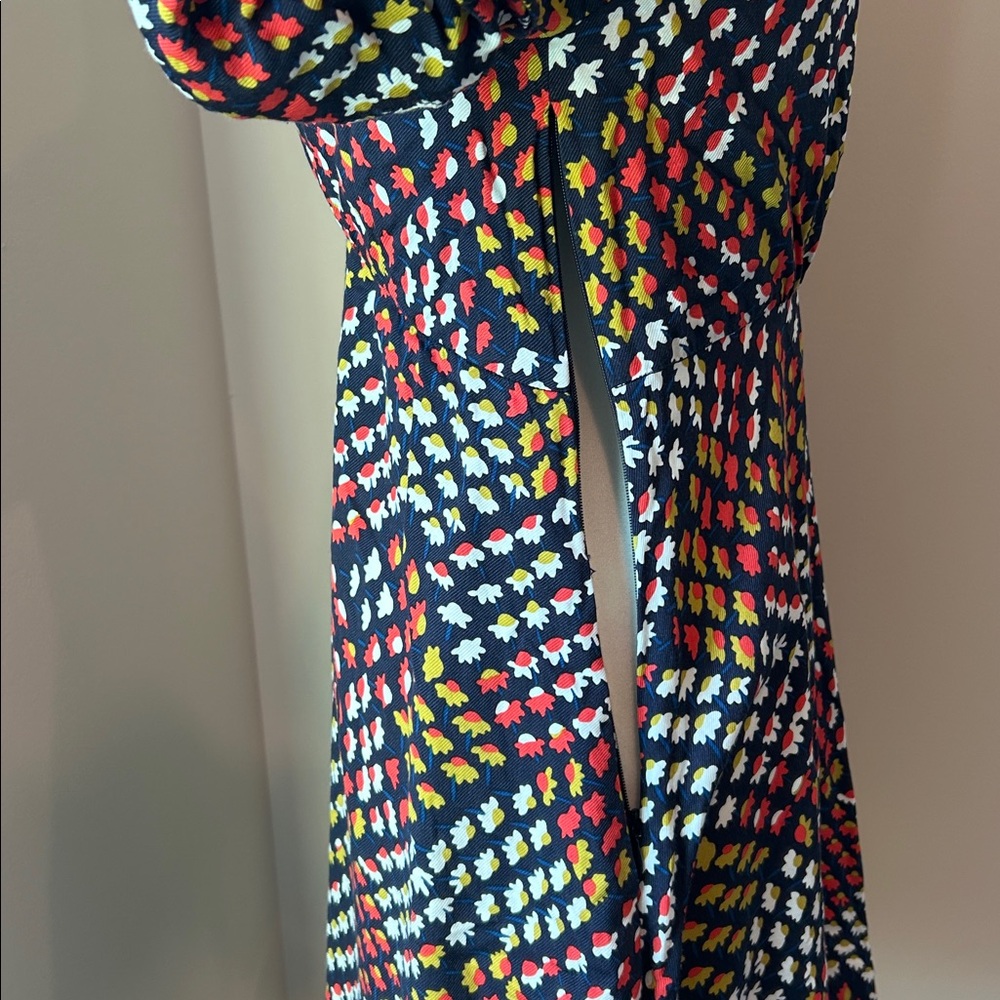 Anthropologie Maeve Melody Mini Dress Size Navy Floral Red White size 4P - Picture 9 of 12